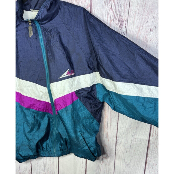 Alex Athletics Unisex Jacket Vintage Retro Windbreaker 90s Full Zip Size L - Picture 3 of 7